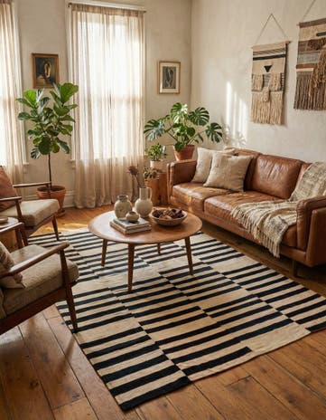 5' 5 x 8' Hand Woven Kilim Patchwork Wool Rug