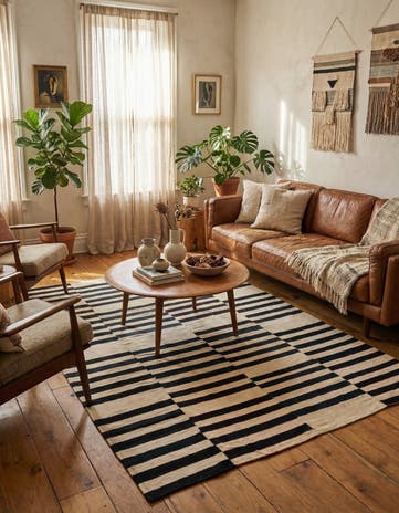 5' 5 x 8' Hand Woven Kilim Patchwork Wool Rug