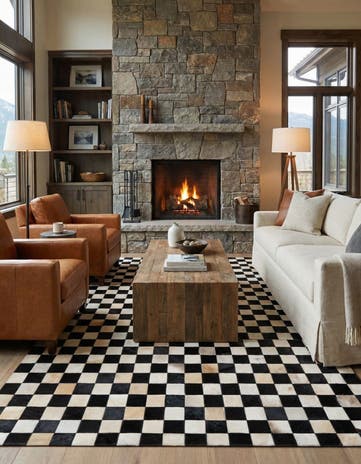 5' x 8' Cowhide Leather Rug