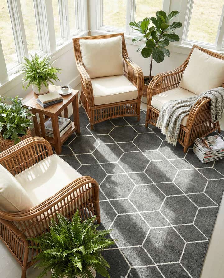 10' x 10' Lattice Frieze Square Rug