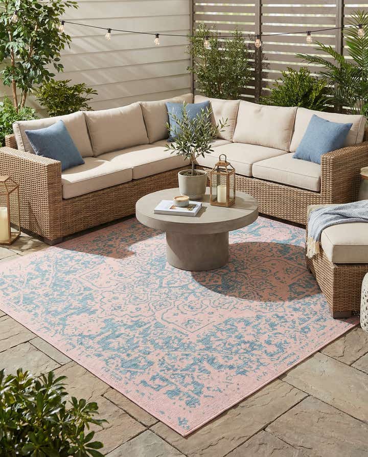7' 10 x 7' 10 Easy-Clean Jill Zarin Dubai Indoor / Outdoor Square Rug