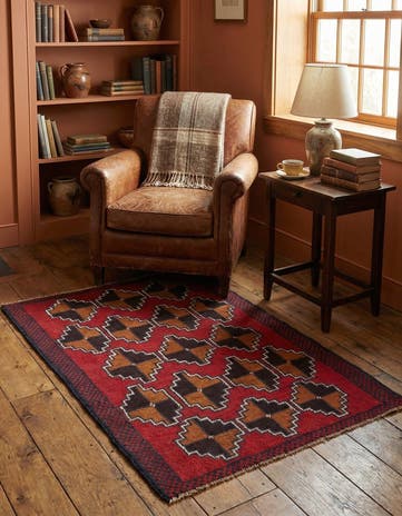 3' x 4' 7 Hand Knotted Balouch Persian Wool Rug