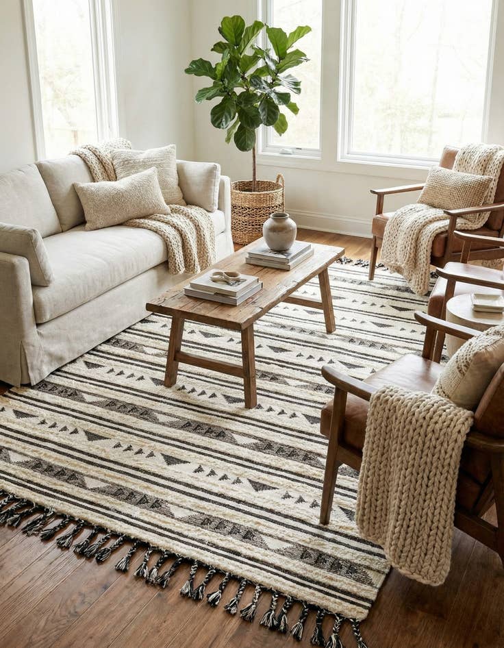 Detail image of  9' x 12'  Hand Woven Arizona Wool Rug