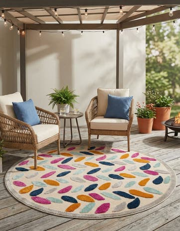 5' 3 x 5' 3 Easy-Clean Aruba Indoor / Outdoor Round Rug