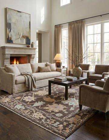 9' 5 x 12' 1 Hand Knotted Oushak Wool Rug