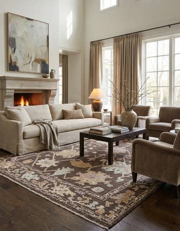 9' 5 x 12' 1 Hand Knotted Oushak Wool Rug