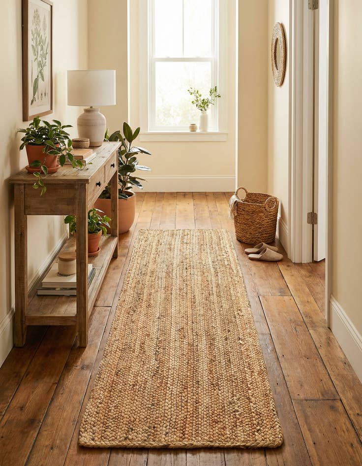 Detail image of 2' 2 x 6' 1  Hand Braided Jute Luxe Runner Rug