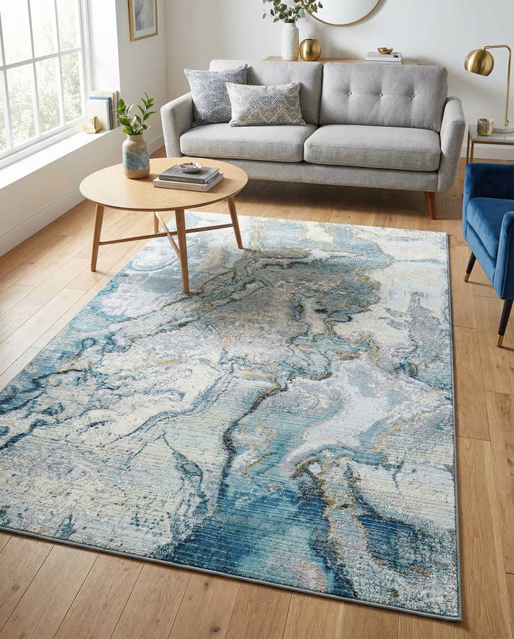 Detail image of 4' x 6' Easy-Clean Modern Indoor / Outdoor Rug