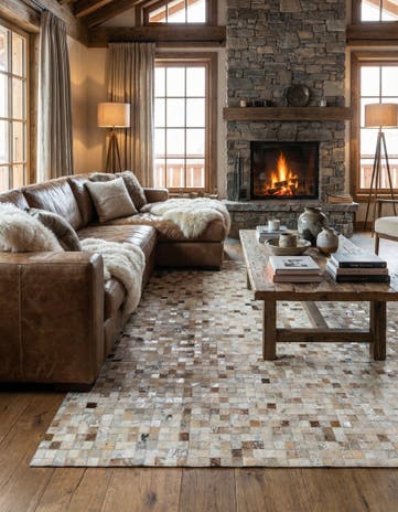 5' 1 x 8' 1 Cowhide - Patchwork Rug