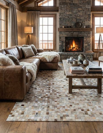 5' 1 x 8' 1 Cowhide - Patchwork Rug