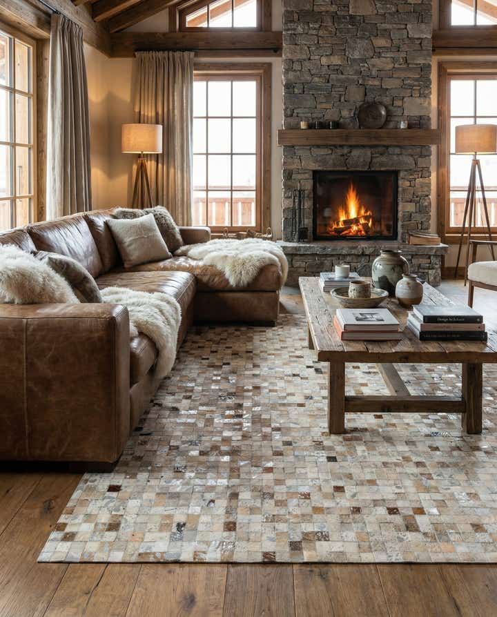 5' 1 x 8' 1 Cowhide - Patchwork Rug