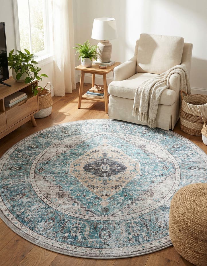 6' x 6' Washable Yara Round Rug