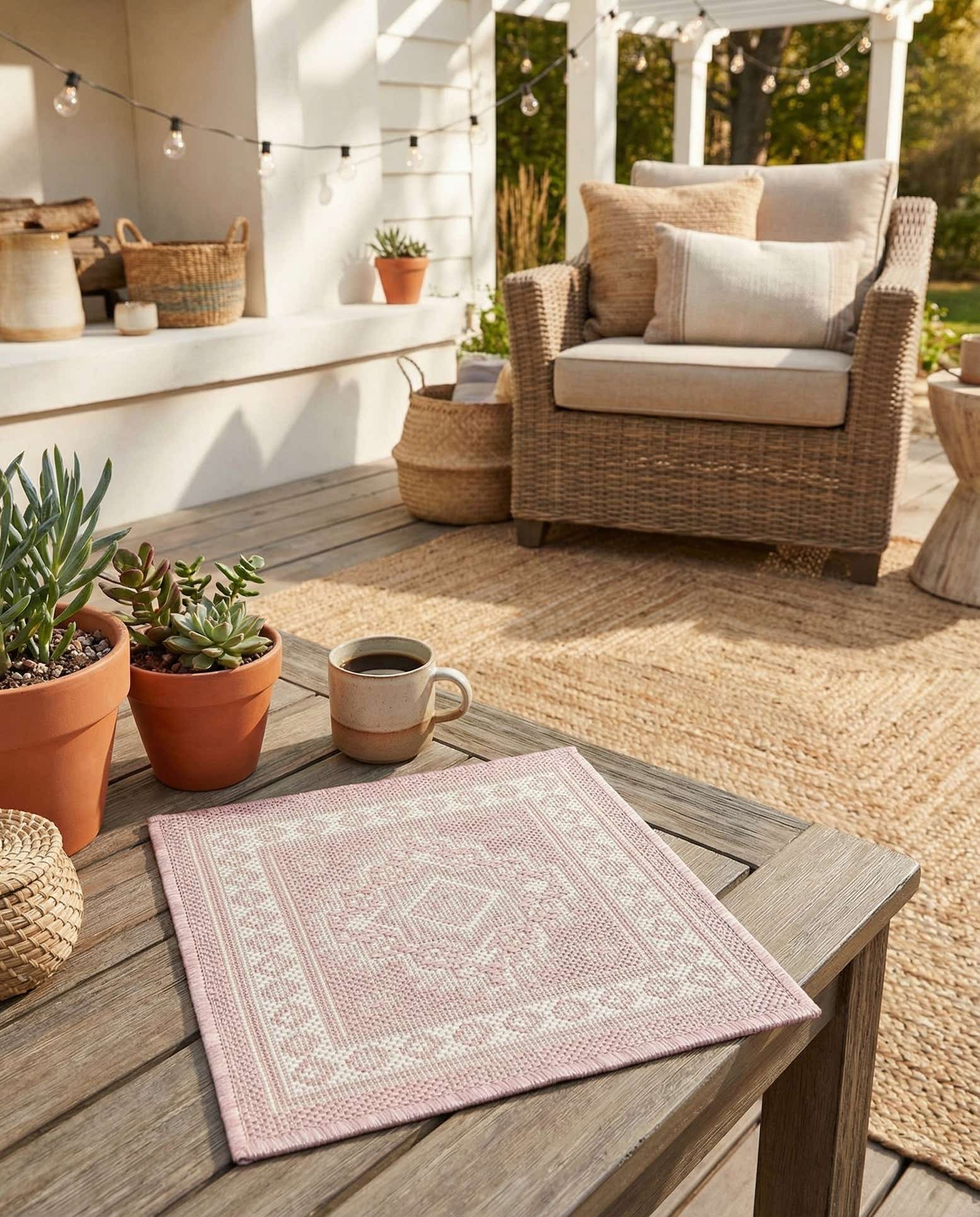 1' 4 x 1' 4 Easy-Clean Aztec Indoor / Outdoor Sample Rug
