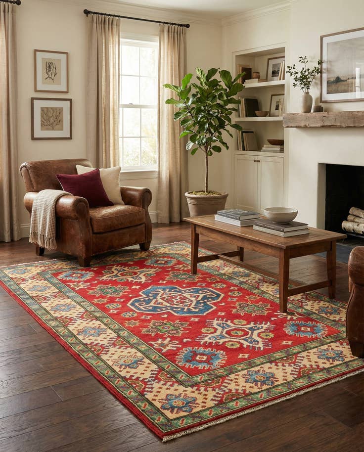 Detail image of 4' x 6' 2 Hand Knotted Kazak Rug