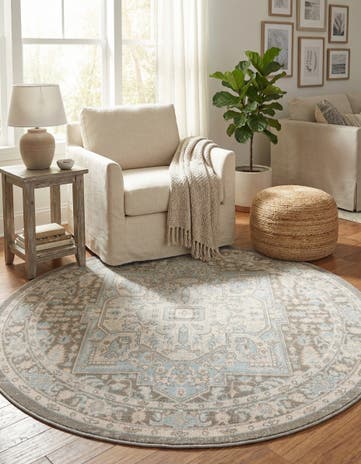 Cloud Gray Whitney Round Rug