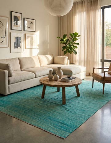 6' x 9' 10 Hand Woven Kilim Modern Wool Rug