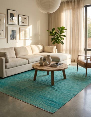 6' x 9' 10 Hand Woven Kilim Modern Wool Rug