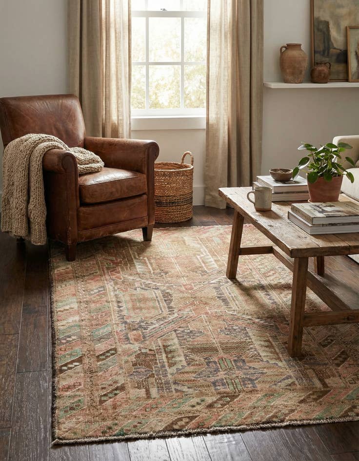 Detail image of 3' 6 x 6' 3  Hand Knotted Ultra Vintage Persian Wool Rug