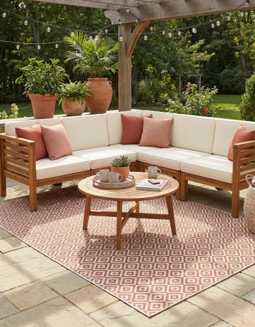 Rust Red Easy-Clean Jill Zarin Costa Rica Indoor / Outdoor Rug