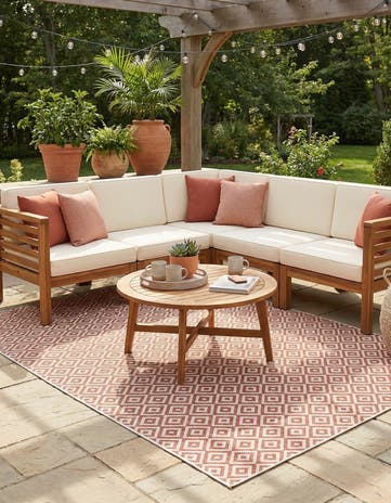 Rust Red Easy-Clean Jill Zarin Costa Rica Indoor / Outdoor Rug