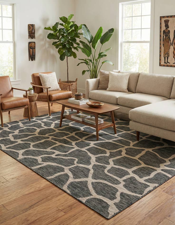 Detail image of 7' 10 x 11'  Washable Safari Indoor / Outdoor Rug