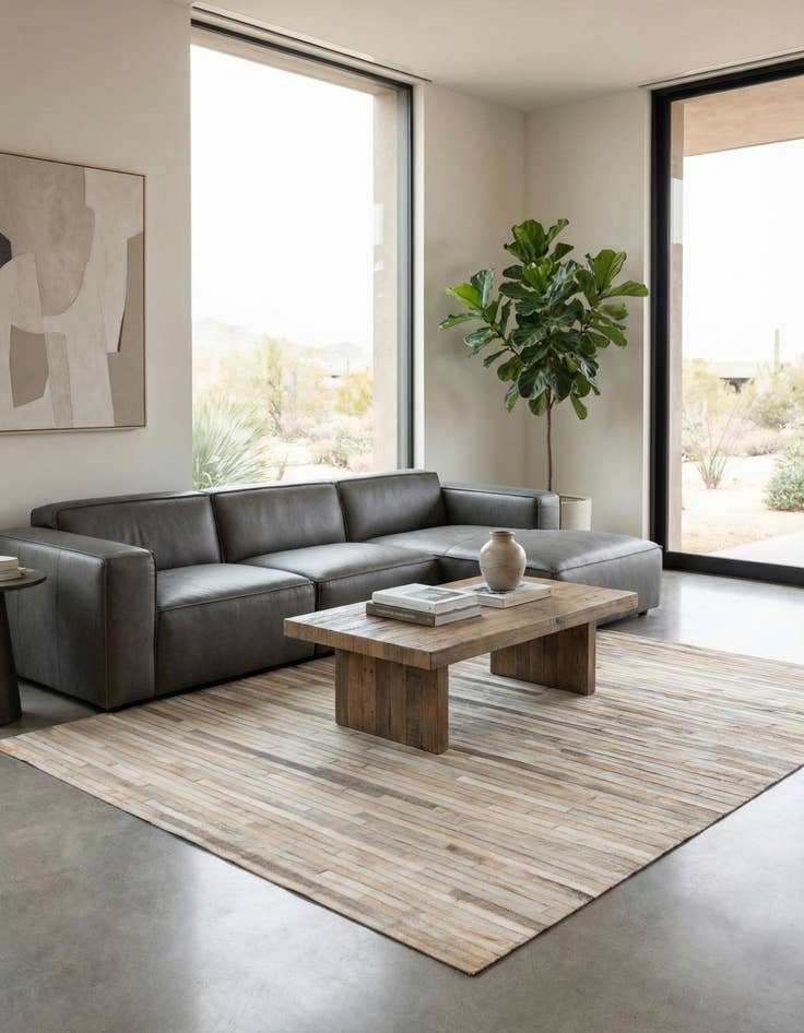 Detail image of 4' 6 x 5' 10 Cowhide Rug