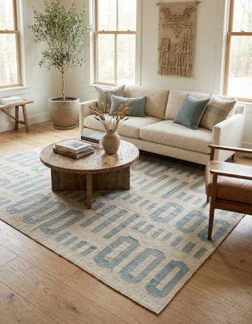 5' x 6' 6 Hand Woven Kilim Modern Wool Rug