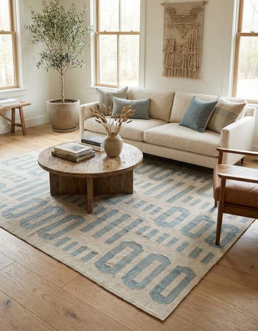 5' x 6' 6 Hand Woven Kilim Modern Wool Rug