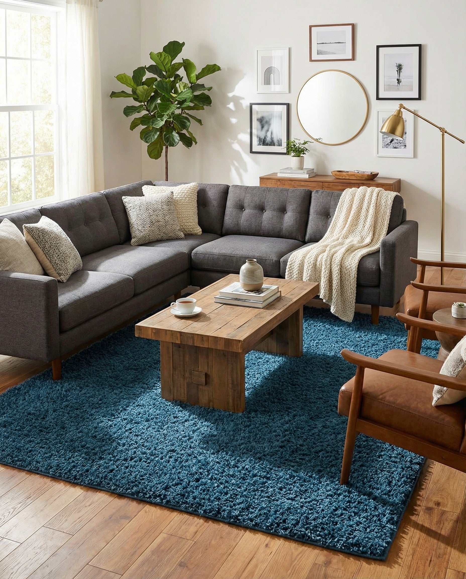  9' 10 x 14' Comfort Solid Shag Rug