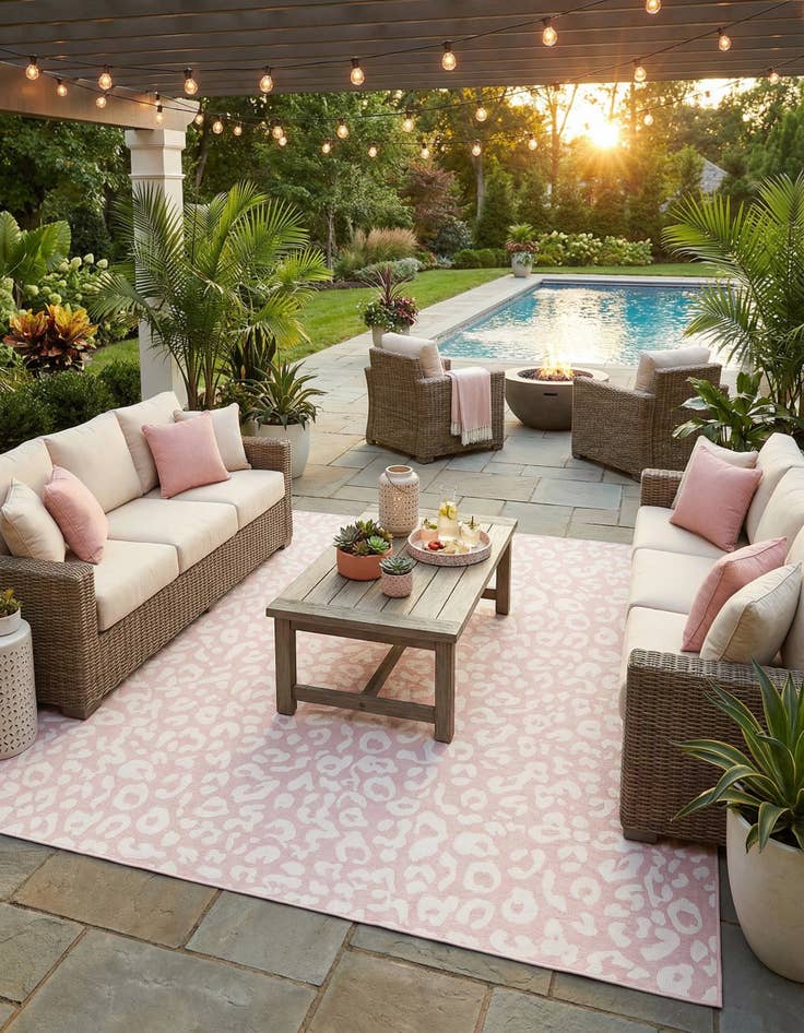 Detail image of 13' x 13'  Washable Safari Indoor / Outdoor Square Rug