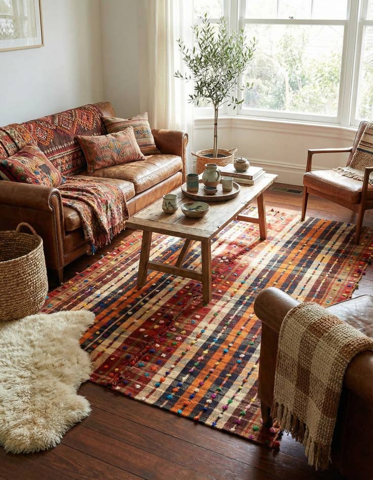 Detail image of  4' 11 x 6' 6 Jajim Rug