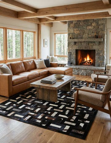 5' 3 x 8' 1 Cowhide - Patchwork Rug