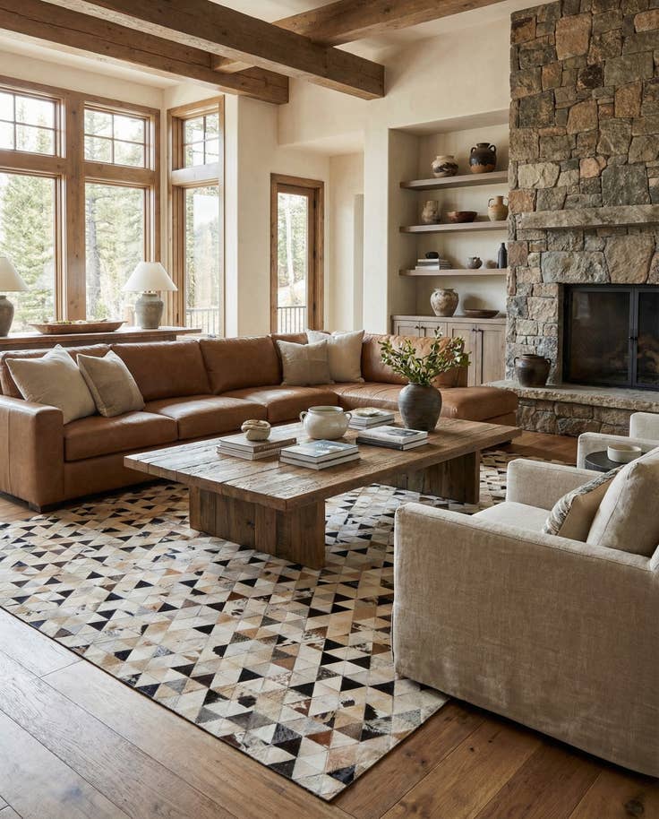 Detail image of 8' x 9' 10 Cowhide - Patchwork Rug