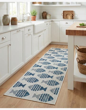 2' x 6' Easy-Clean Coastal Indoor / Outdoor Runner Rug