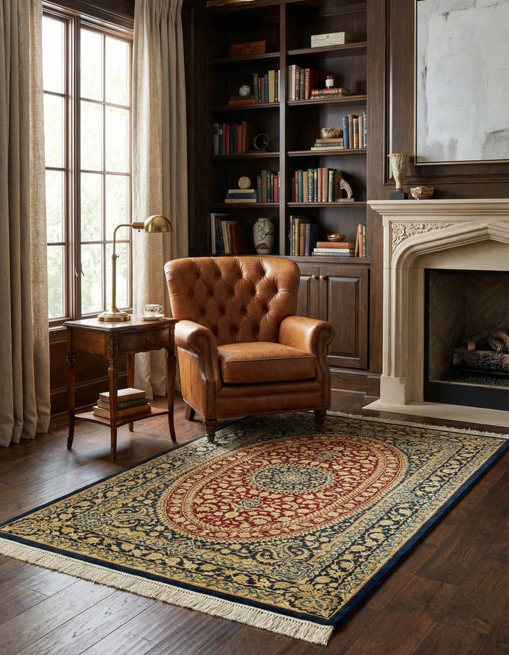 Detail image of 2' 7 x 3' 10 Ghom Silk Rug