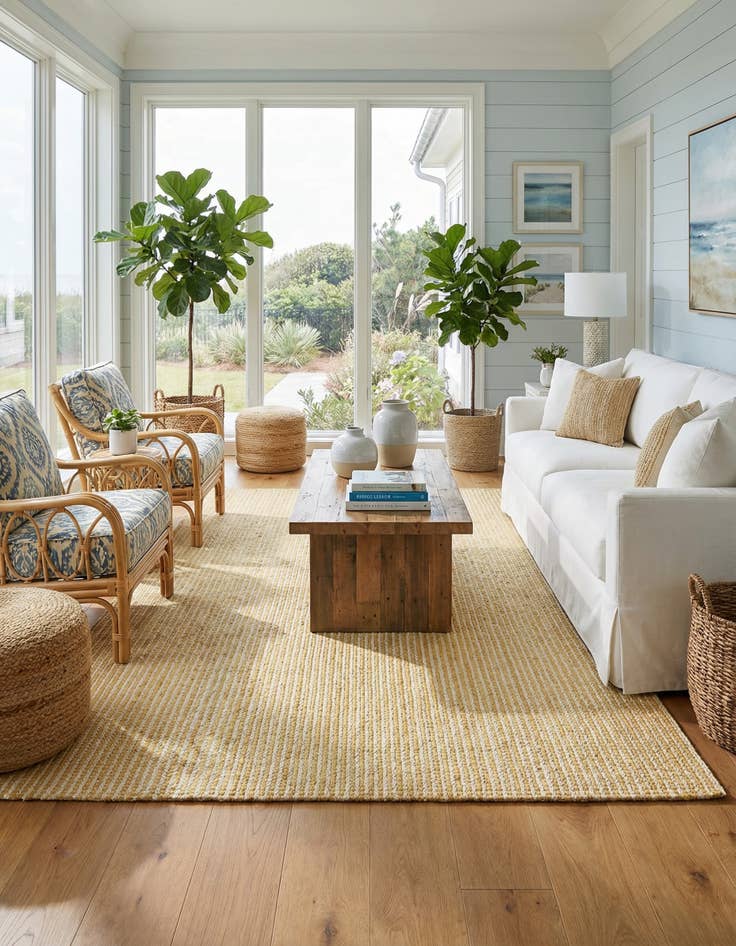 Detail image of  7' 10 x 10'  Hand Woven Seaside Pearl Jute Rug