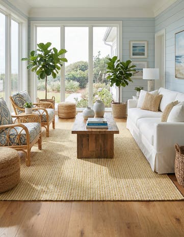 7' 10 x 10' Hand Woven Seaside Pearl Jute Rug
