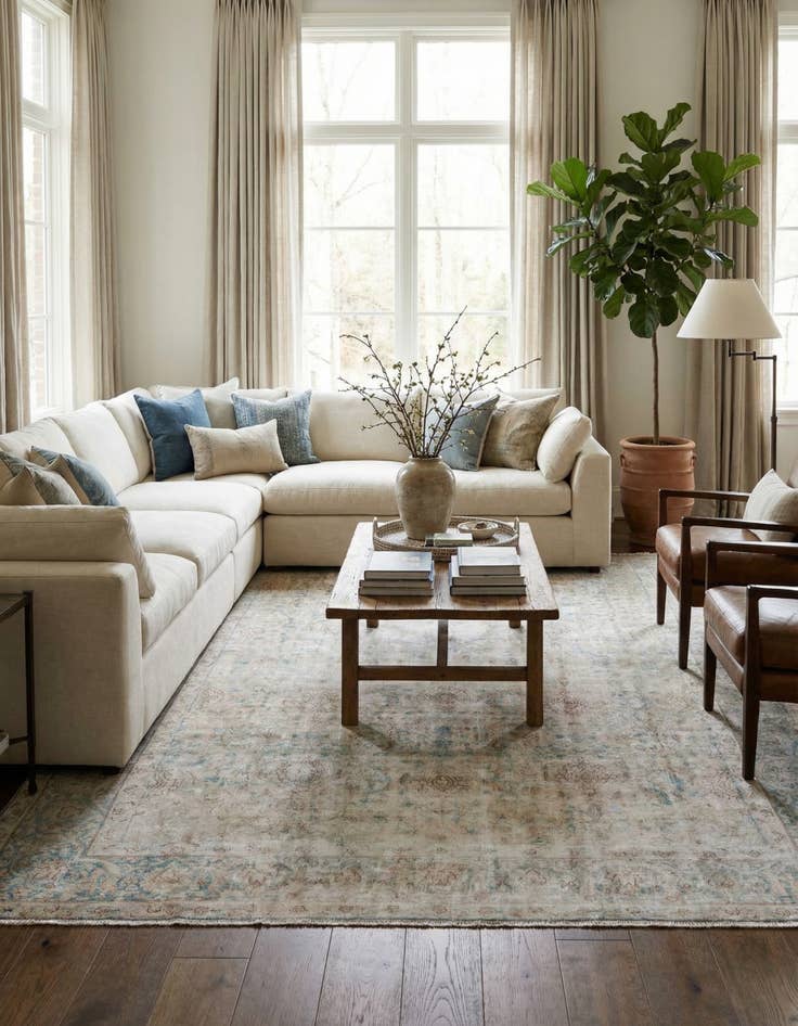 Detail image of 9' 7 x 12' 9  Hand Knotted Ultra Vintage Persian Wool Rug