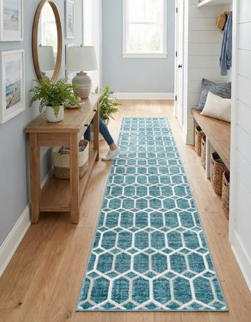 3' x 19' 8 Lattice Trellis Runner Rug