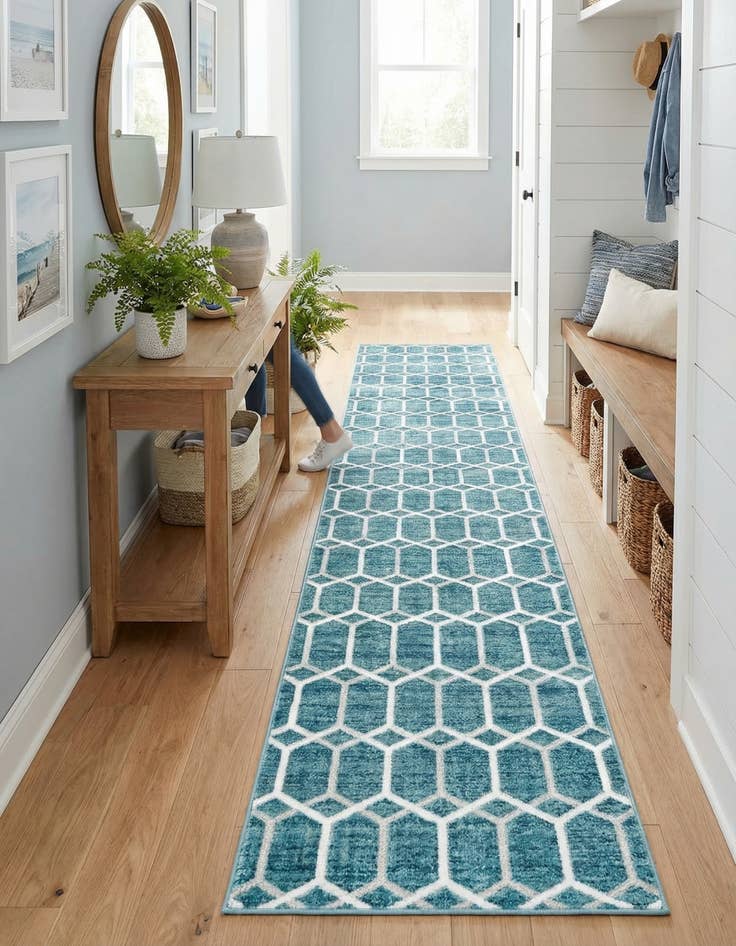 Detail image of  3' x 19' 8 Lattice Trellis Runner Rug