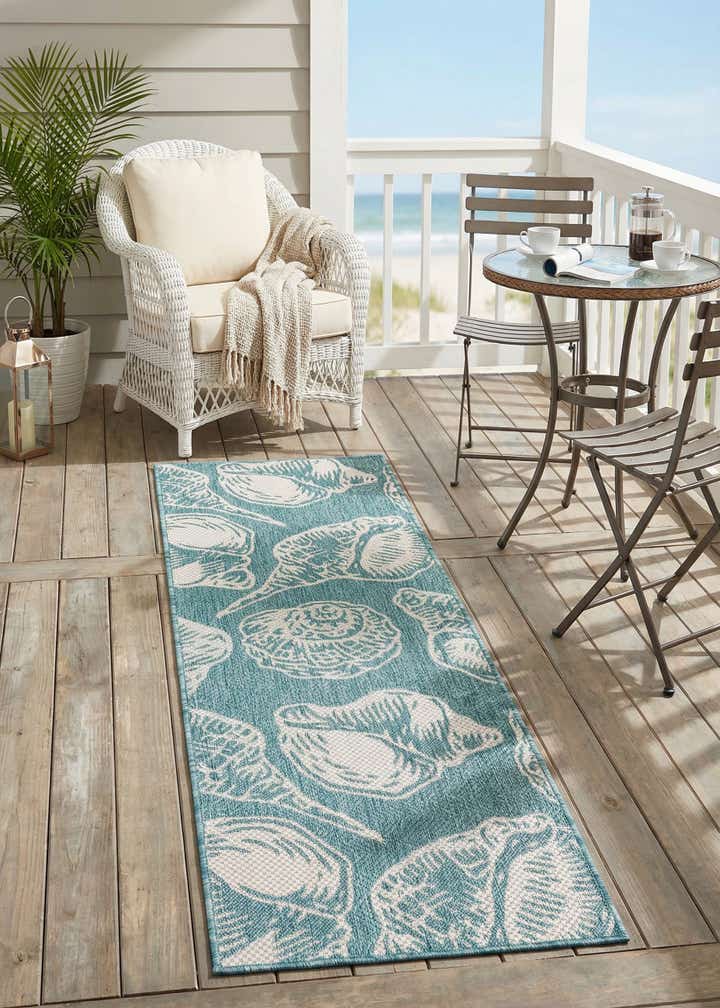 2' x 6' Easy-Clean Coastal Indoor / Outdoor Runner Rug