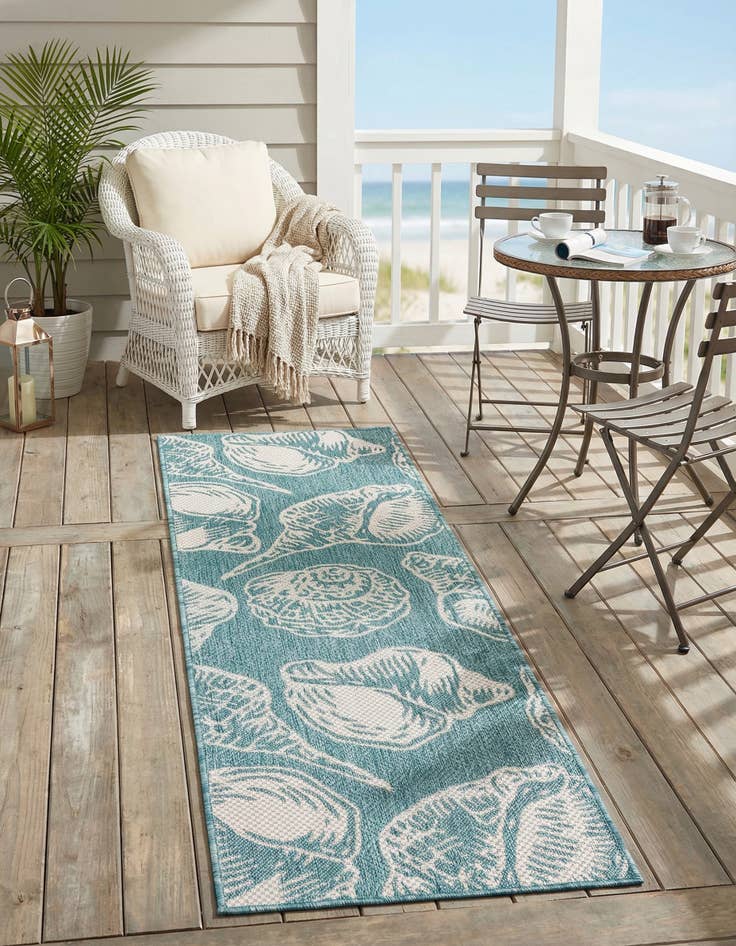 Detail image of 2' x 6'  Washable Coastal Indoor / Outdoor Runner Rug