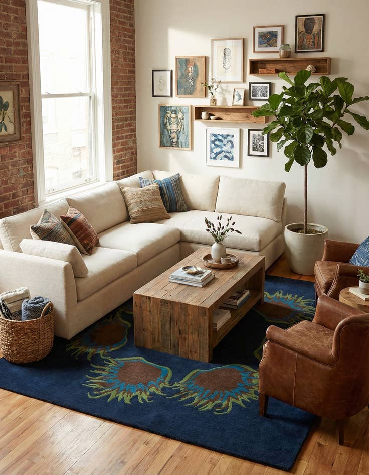 Detail image of 7' 6 x 7' 6 Luna Square Rug