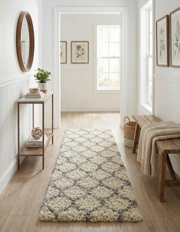 2' 7 x 10' Lattice Shag Runner Rug