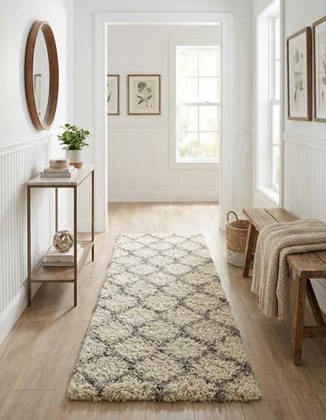 2' 7 x 10' Lattice Shag Runner Rug