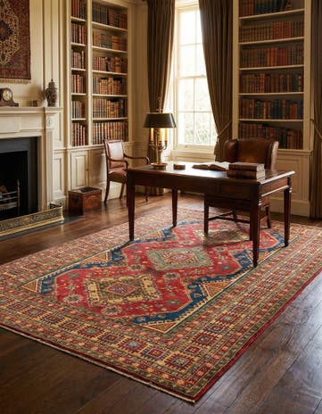 6' 7 x 10' 1 Hand Knotted Kazak Rug