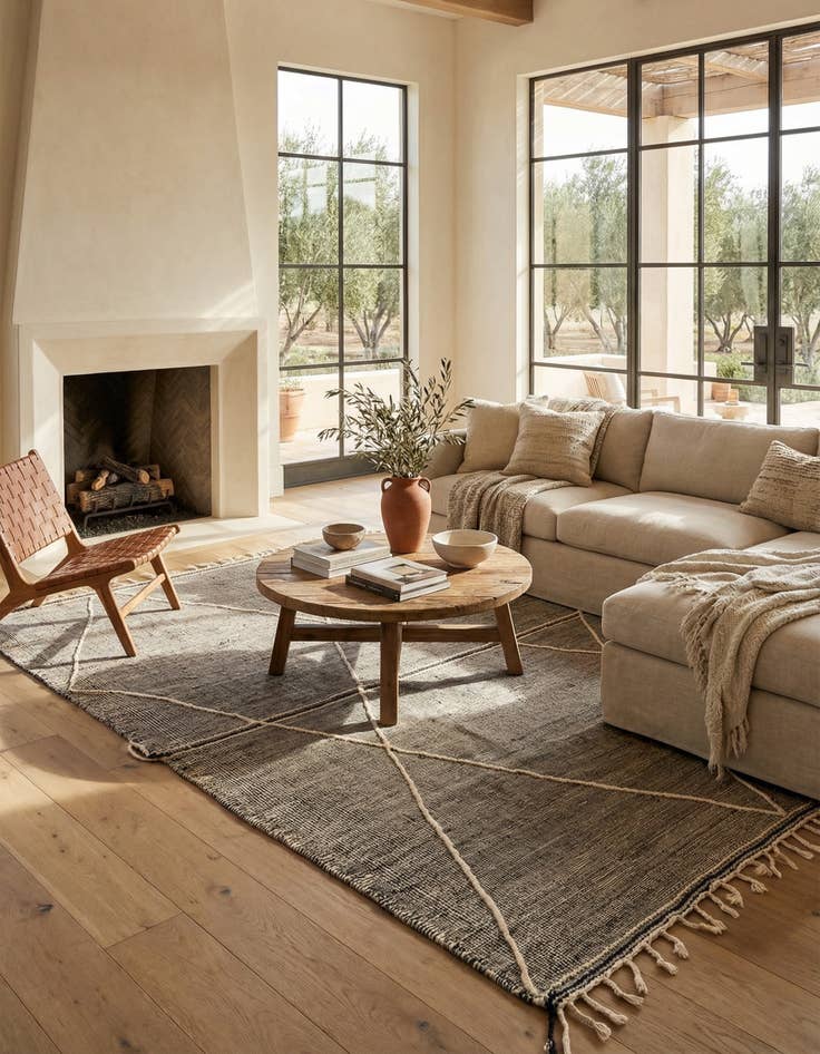 Detail image of 9' 9 x 13'  Hand Knotted Moroccan Wool Rug