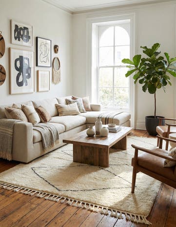 6' 8 x 10' 2 Hand Knotted Moroccan Wool Rug