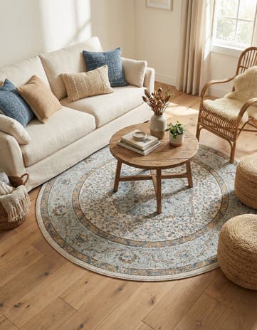 Blue Nyla Round Rug