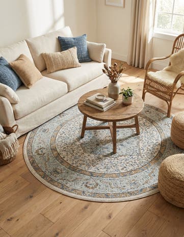 Blue Nyla Round Rug